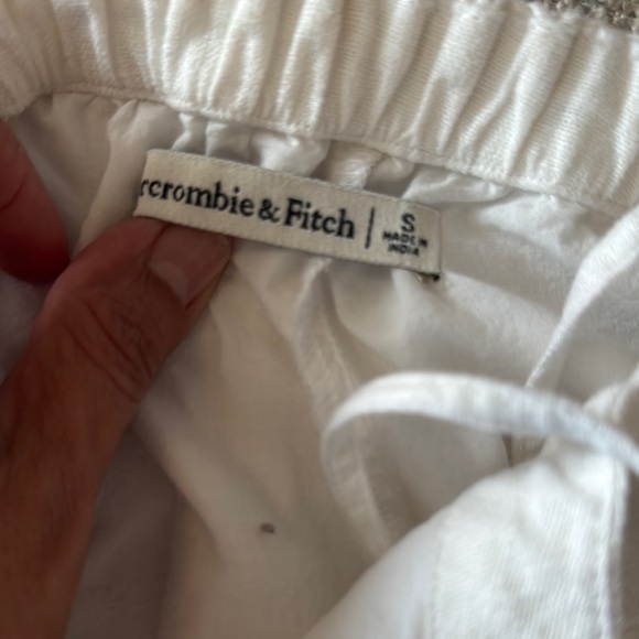 Abercrombie & Fitch White linen blend Trapeze Skort - Picture 3 of 6